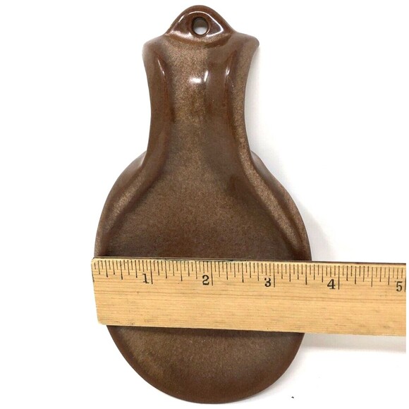 FRANKOMA Plainsman Brown Satin Spoon Rest Holder Vintage Oklahoma Made in USA - Picture 10 of 10